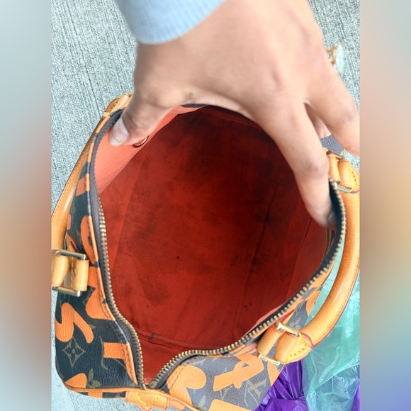 LV Speedy 30 Bag Sprouse Graffiti Brown Orange Y2K kidcore edgy handbag JAPAN 🇯🇵 - Picture 16 of 17